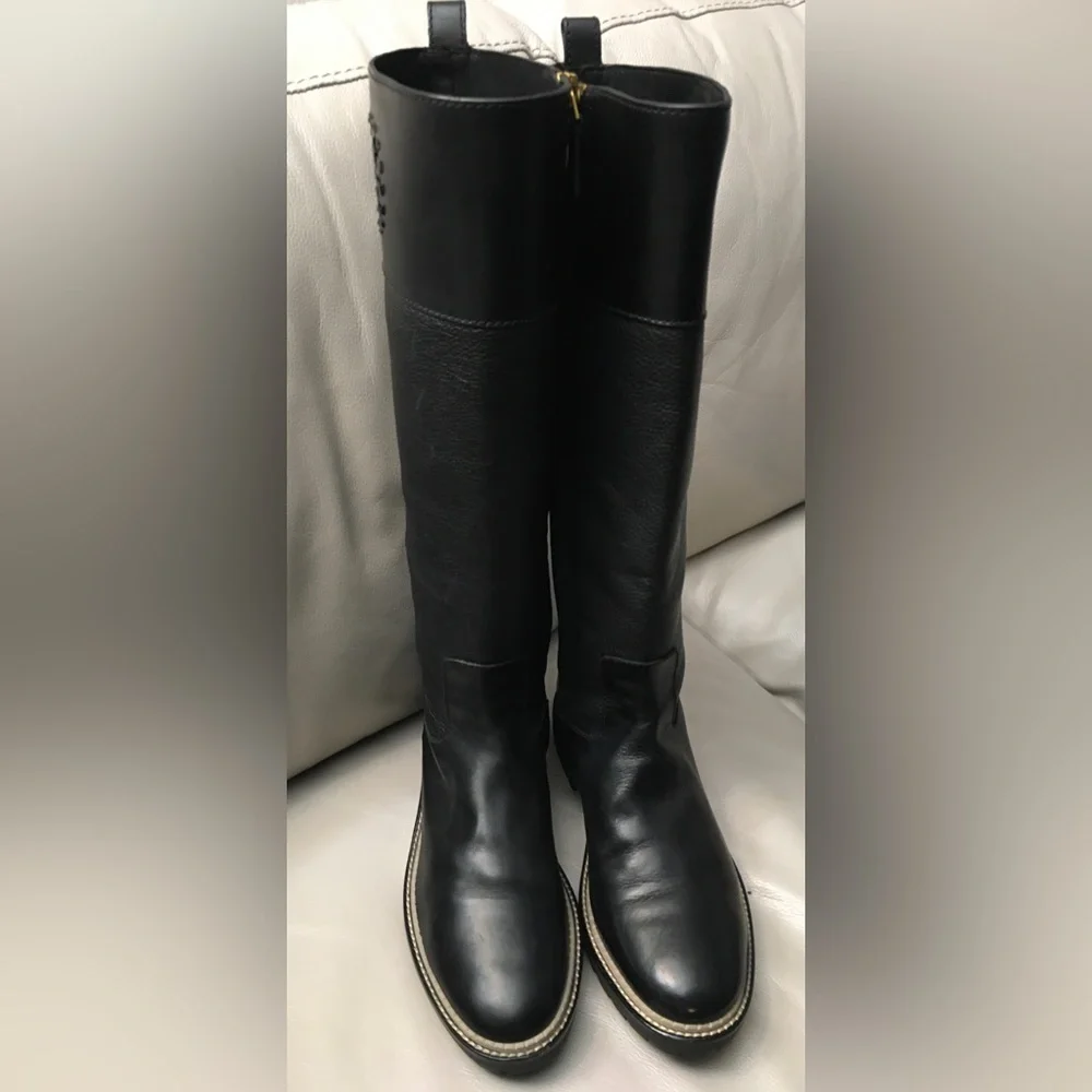 Tory Burch Miller Tall Lug-Sole Boots Sz7.5
